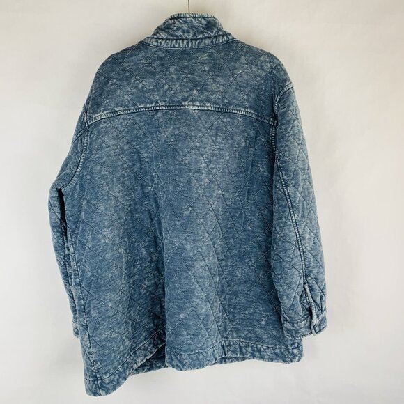 Jane & Delancey Womens Quilted Jacket Chore Coat Barn Plus Size 1X ? Or 2X Blue - Picture 7 of 12